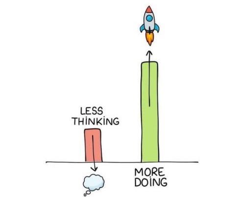 Launch That Idea Fast concept illustration showing a rocket launch metaphor