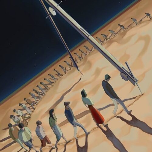 stop trying harder minimalist desk workspace